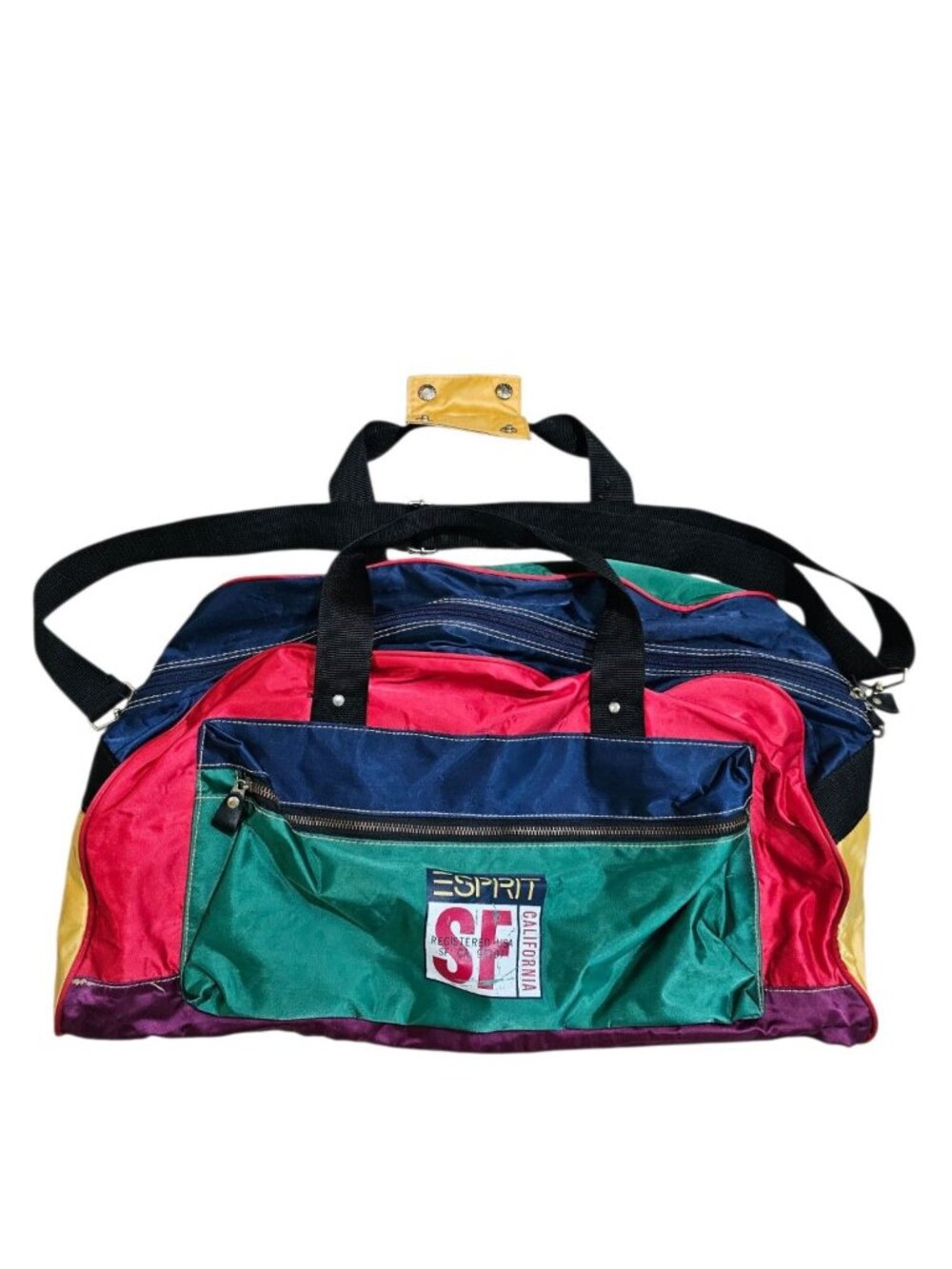 Esprit Unisex L Travel Duffle Multi Colorblock Nylon SF Rare Archival Gorpcore - Picture 2 of 7